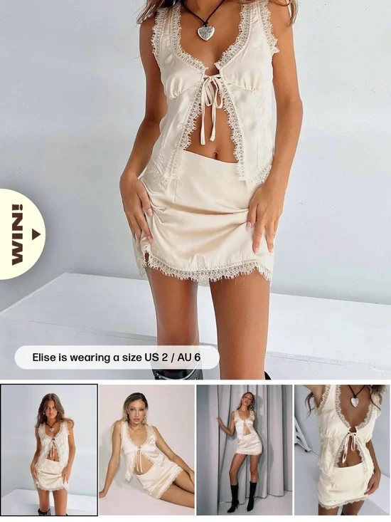 Mavie Satin Set Champagne - Picture 3 of 3